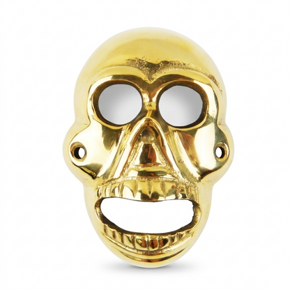 Solid Brass Skull Beer Bottle Opener Gothic Biker Man Cave Bar Kitchen Decor