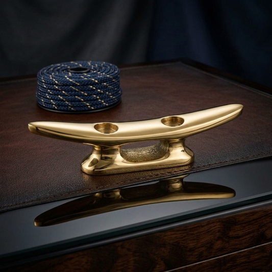 Small Polished Solid Brass Boat Cleat Wall Hook Coat Towel Hanger Door Handle