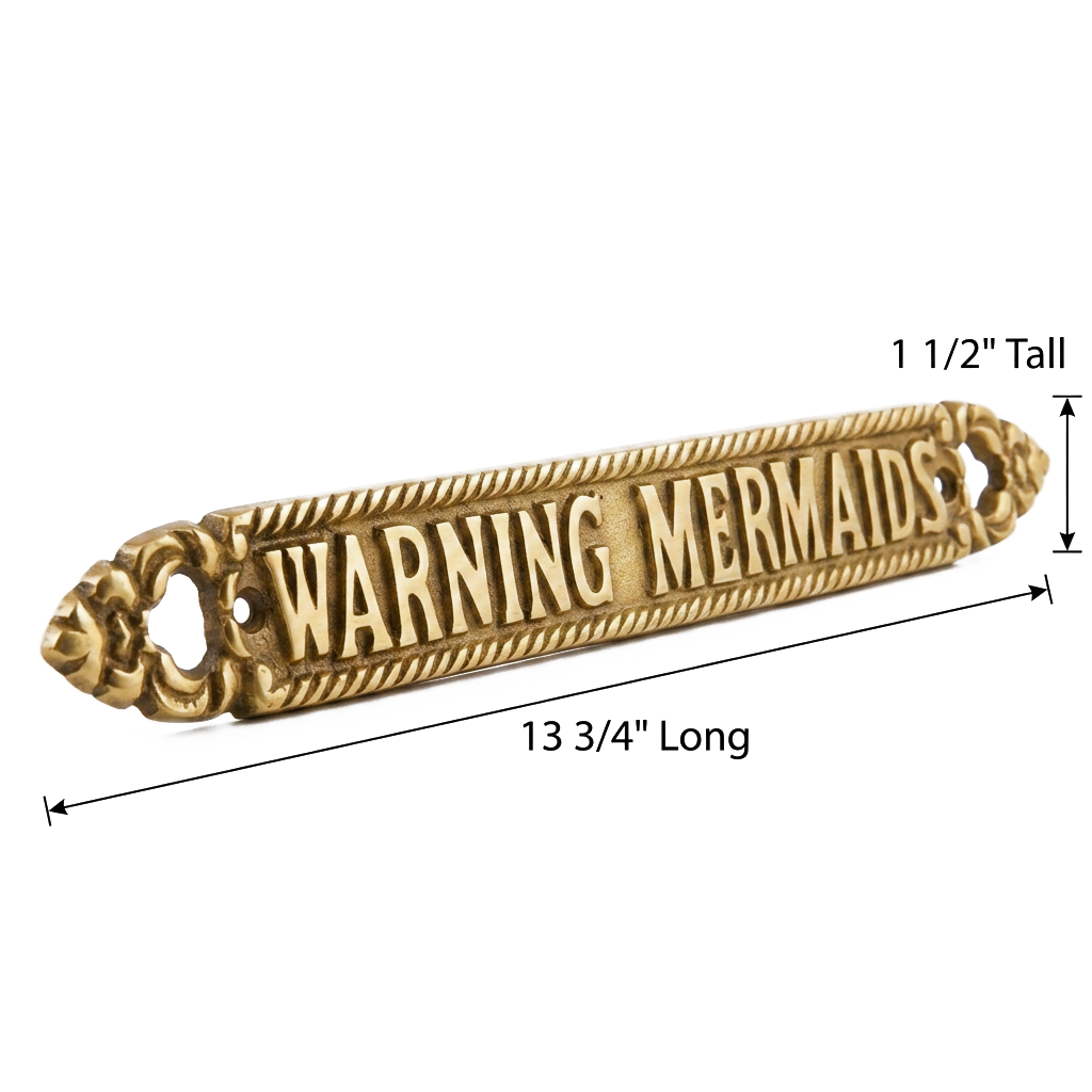 Warning Mermaids Aluminum Alloy Wall Plaque Sign Nautical Beach Boat Decor