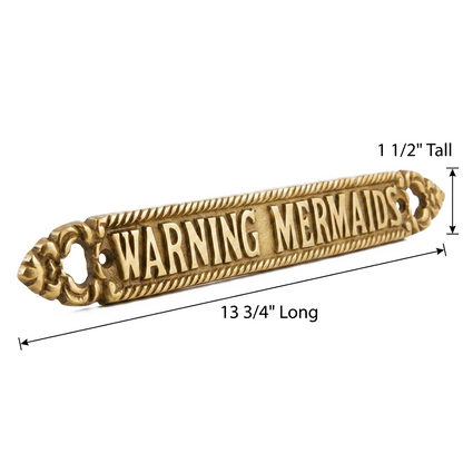 Warning Mermaids Aluminum Alloy Wall Plaque Sign Nautical Beach Boat Decor