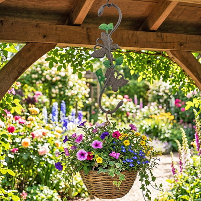 Butterfly Plant Hanger Cast Iron S Hook Basket Holder Garden Antique Style