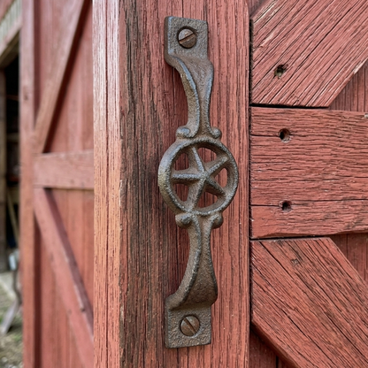 4 Star Handles Cast Iron Antique Style Rustic Barn Gate Drawer Pull Shed Door