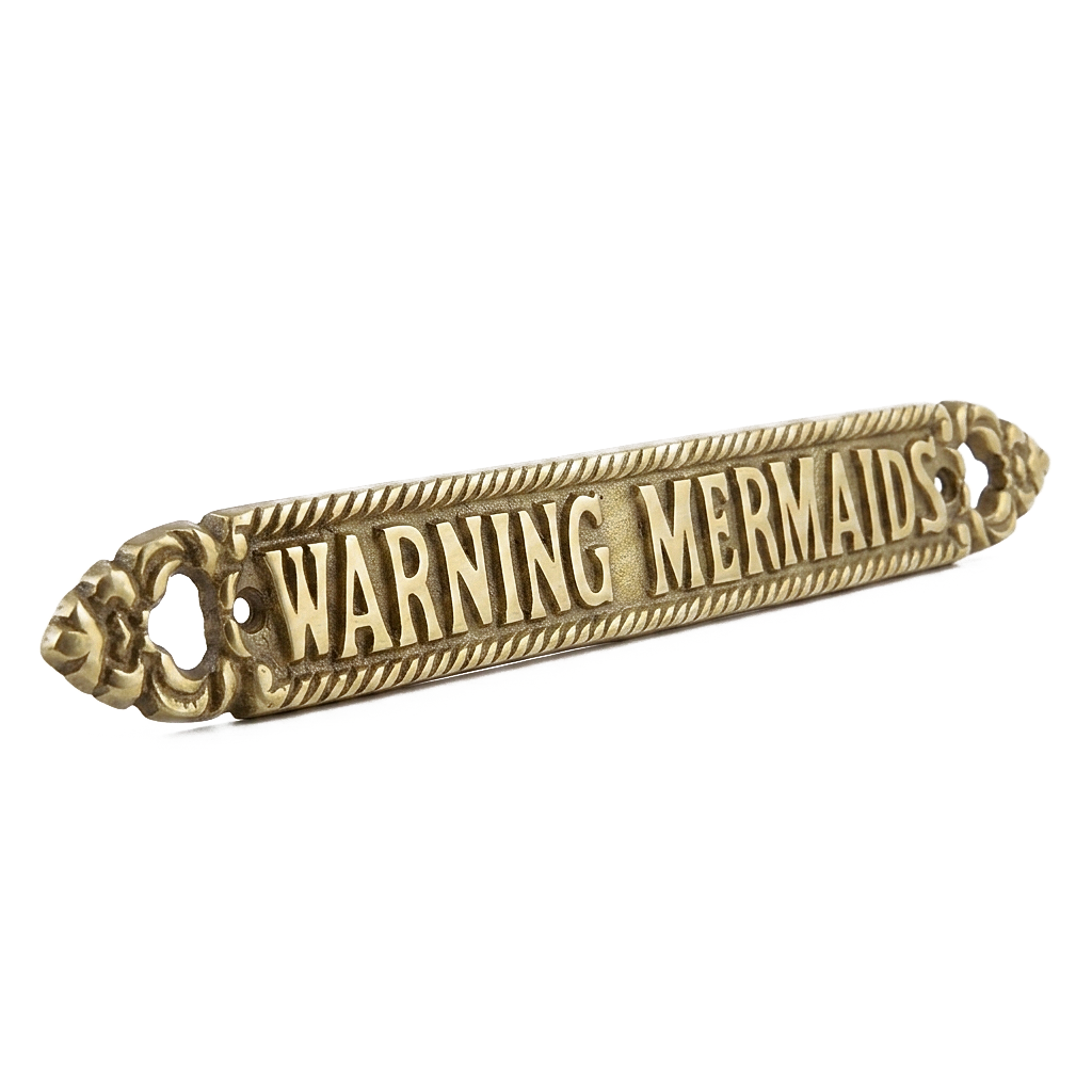 Warning Mermaids Aluminum Alloy Wall Plaque Sign Nautical Beach Boat Decor
