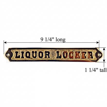 Liquor Locker Wall Plaque Sign Polished Solid Brass Nautical Beach House Boat