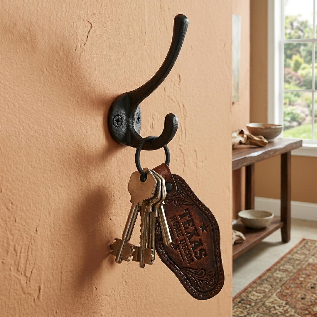 Cast Iron Double Wall Hook Key Towel Coat Hanger Matte Black (Pack of 4)