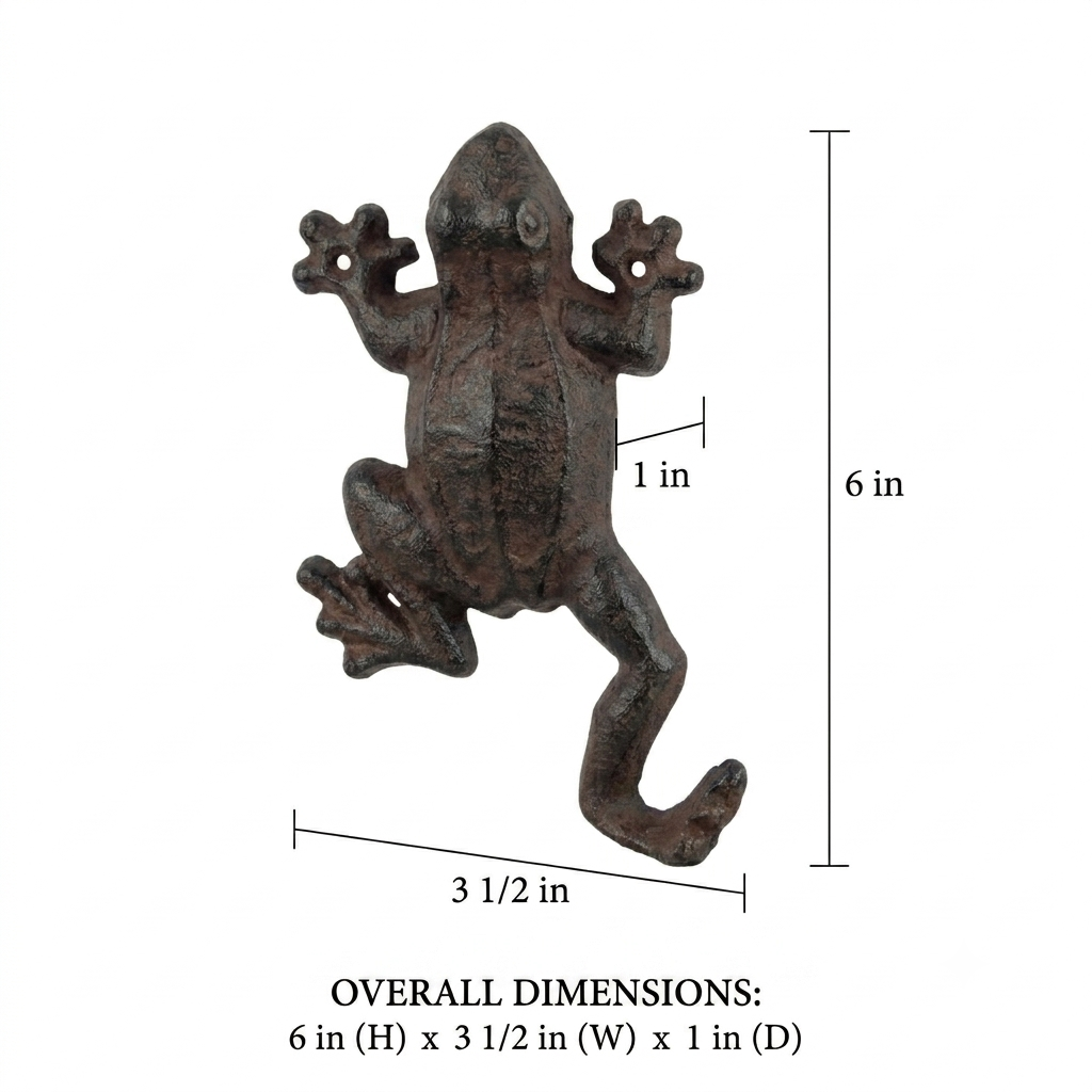 2 Frog Leg Wall Hooks Cast Iron Key Towel Coat Hanger Rustic Antique Style 6"