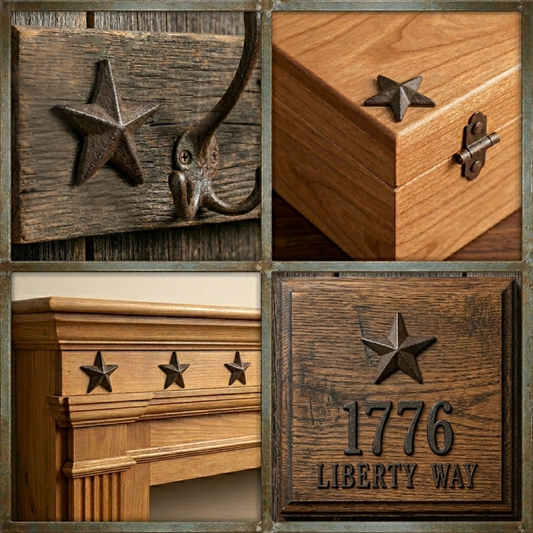 Cast Iron Texas Star Nails Tacks Rustic Finish Western 2.5 Inch Head (Pack of 3)