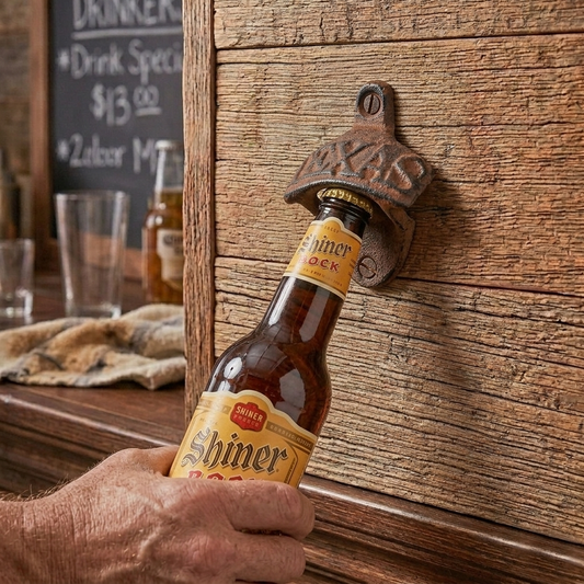 Rustic Cast Iron Texas Beer Soda Bottle Opener Wall Mounted Kitchen Bar Decor