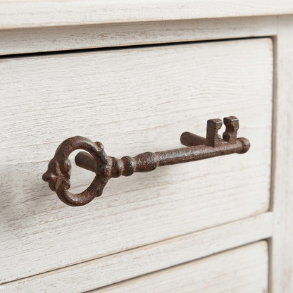 Rustic Cast Iron Metal Skeleton Key Cabinet Door Handle Drawer Pull 5 1/2 inch