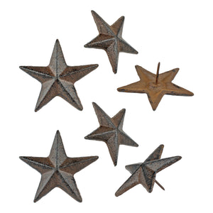 Cast Iron Texas Star Nails Tacks Rustic Finish Western 2.5 inch Head (Pack of 6)