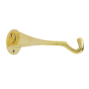 Solid Brass Lamp or Basket Holder Hook Wall Mounted Polished Gold Finish 5 inch