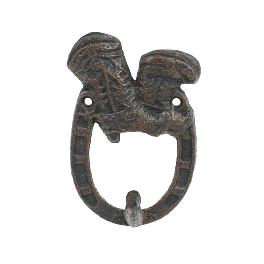 Rustic Cast Iron Lucky Horseshoe Boots Western Wall Hook Key Towel Coat Hanger