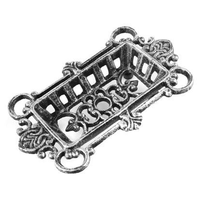 Cast Iron Victorian Soap Dish Ornate Antique Style Bathroom Decor Rustic Silver