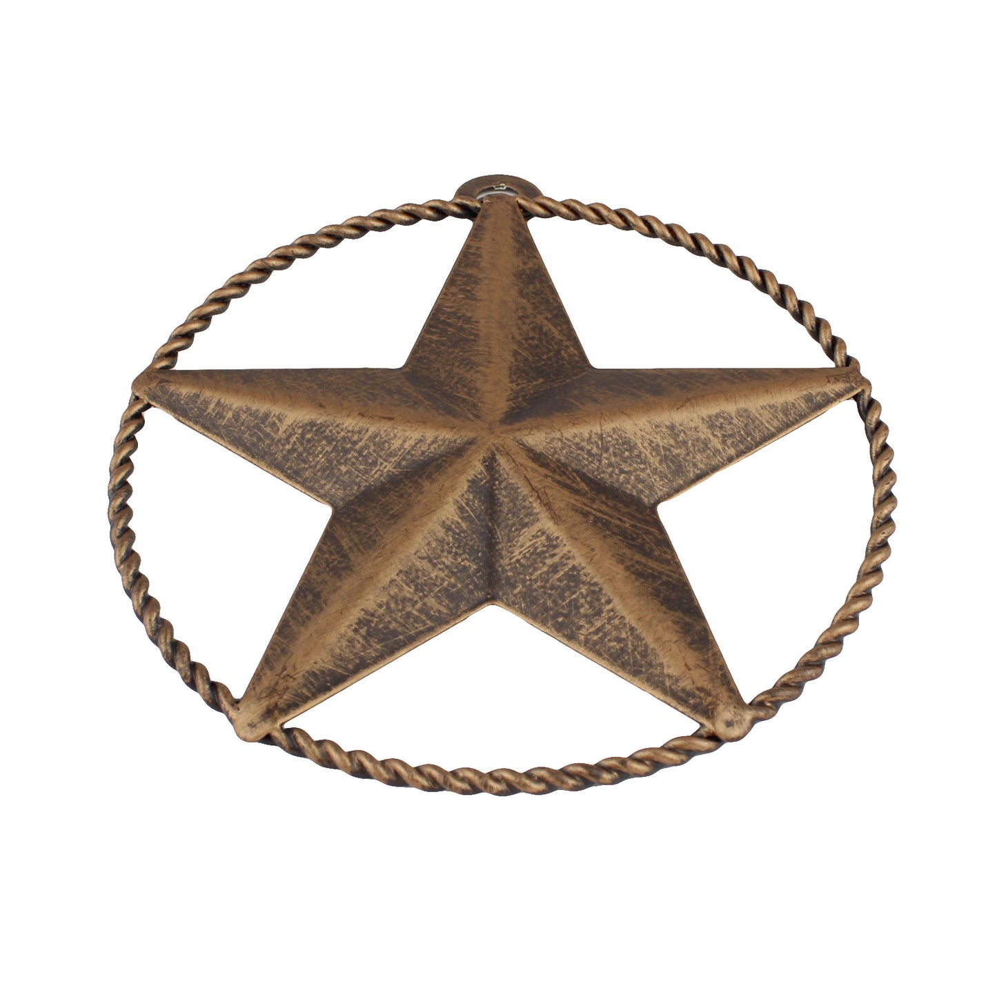 Rustic Tiny Small Barn Star Twisted Wire Ring 4 inch Tin Metal Brushed Copper