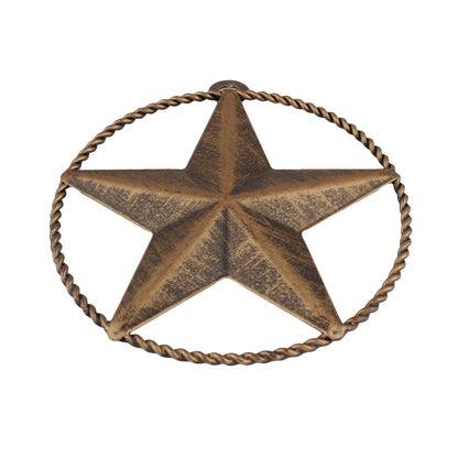 Rustic Tiny Small Barn Star Twisted Wire Ring 4 inch Tin Metal Brushed Copper