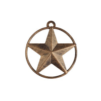 Tiny Small Metal Wall Star Brushed Copper With Smooth Ring Light Weight 3 inch
