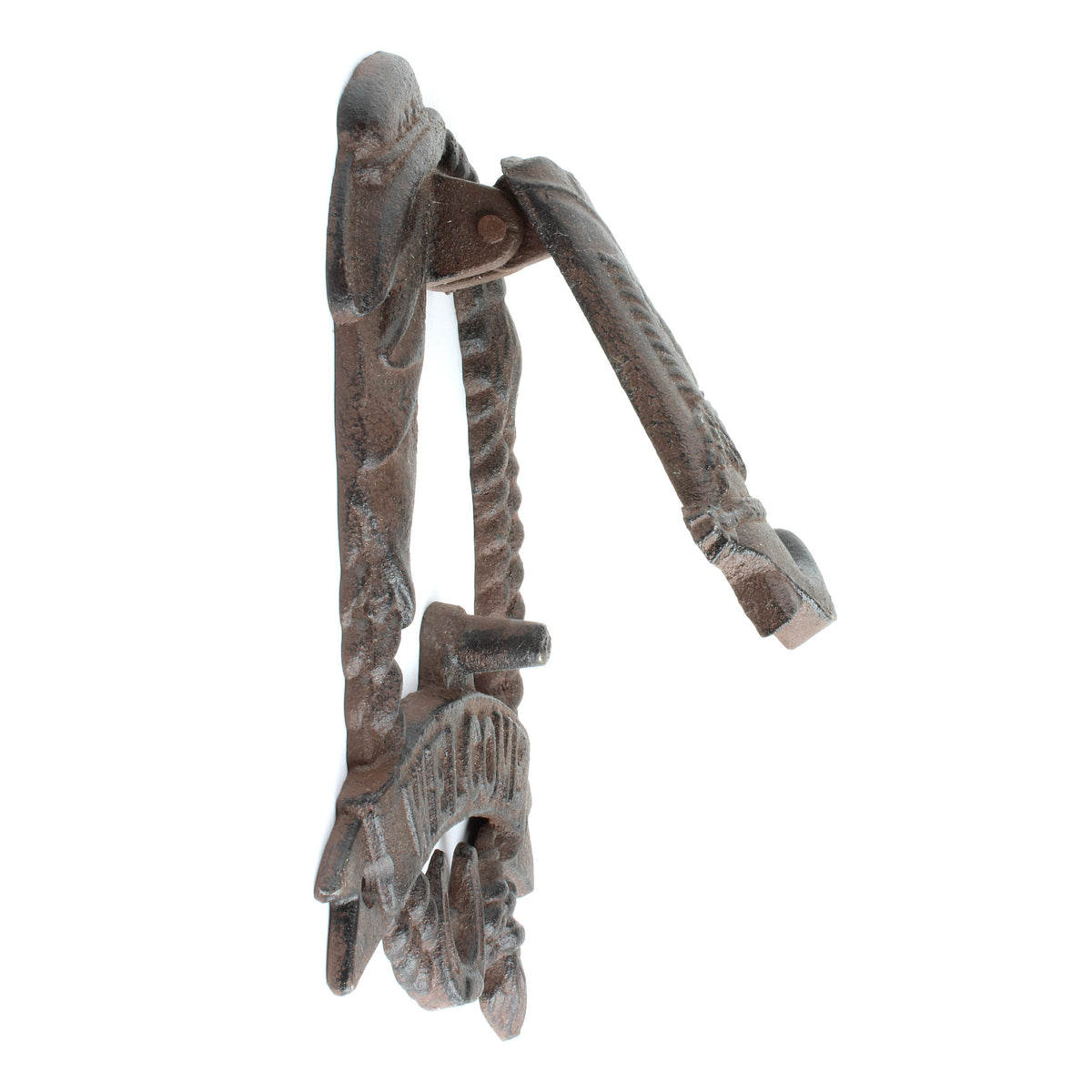 Cast Iron Western Welcome Door Knocker Cowboy Boot Hat Horseshoe Rope Rustic