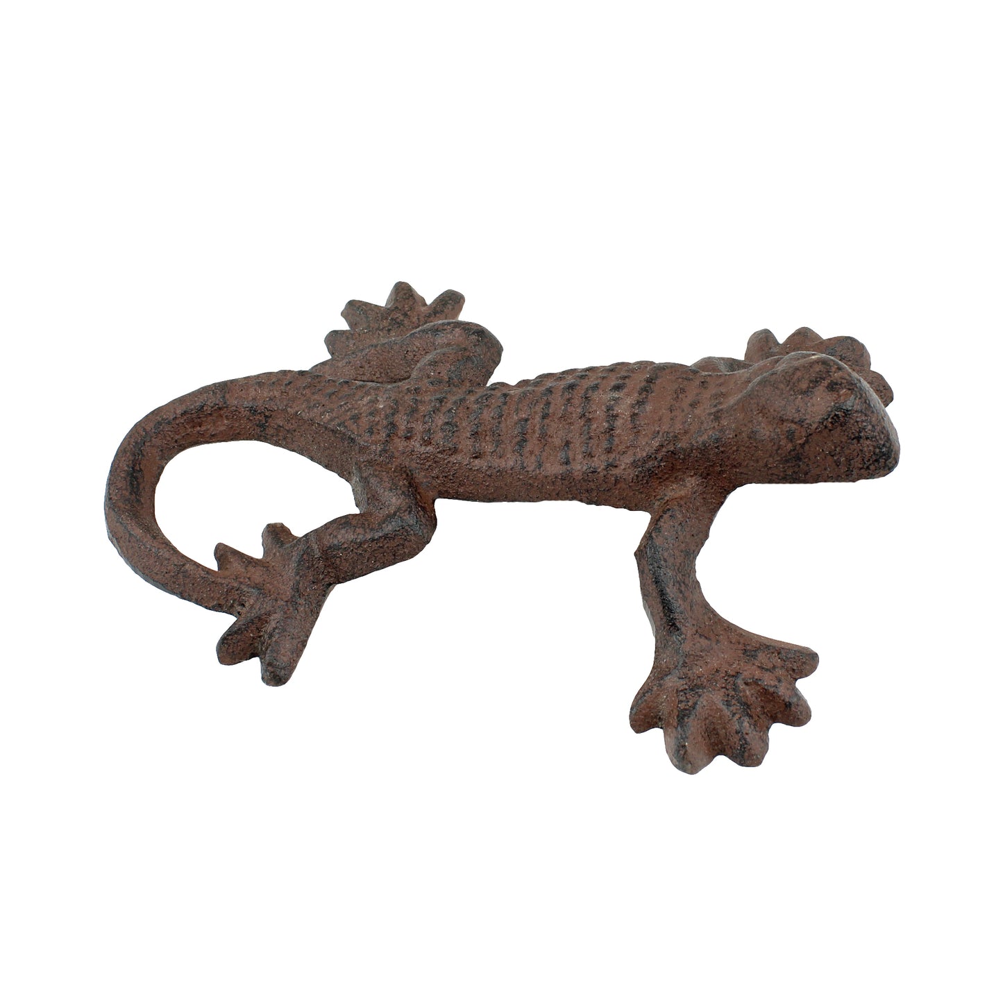 Lizard Figurine Statue Cast Iron Rustic Brown Pond Garden Decor Paperweight