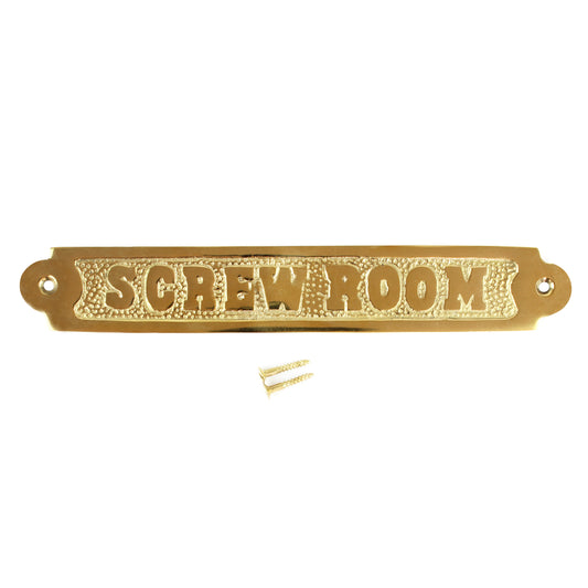 Screw Room Wall Plaque Sign Solid Brass Nautical Beach Boat House Decor