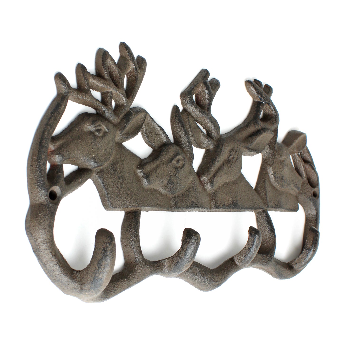 Cast Iron Deer Antler Wall Hook Rack Key Towel Coat Hanger Rustic Cabin Decor