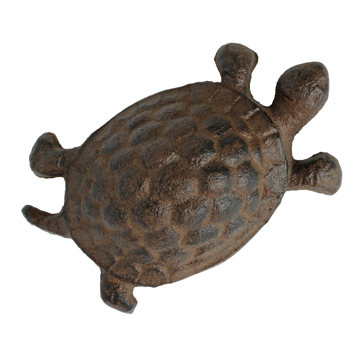 Cast Iron Turtle Figurine Antique Style Garden Pond Decor Rustic Brown 5 inch