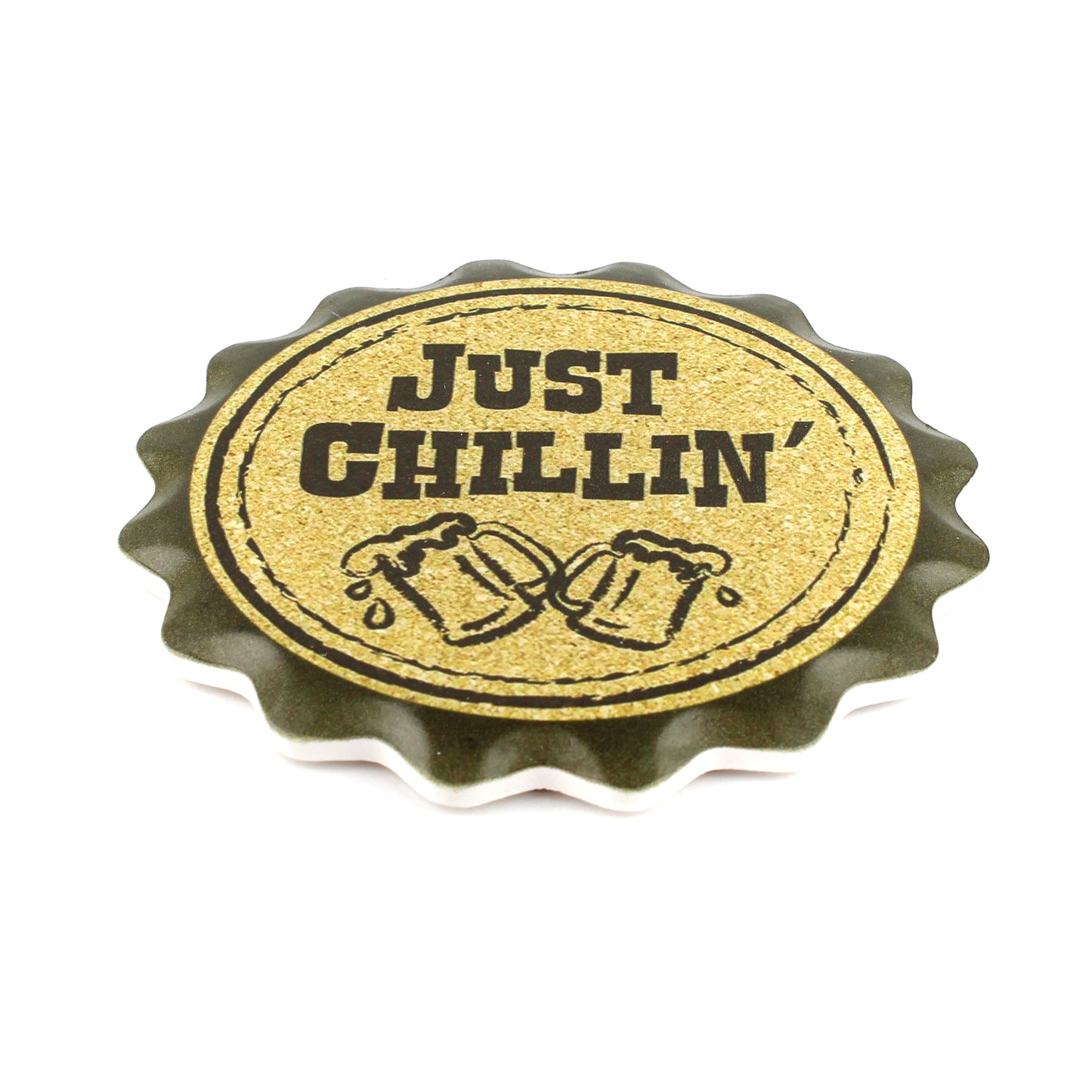 4 Funny Beer Table Porcelain Coasters With Cork Back Man Cave Bar Kitchen Decor