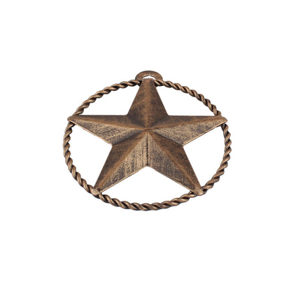 Rustic Tiny Small Barn Star Twisted Wire Ring 3 inch Tin Metal Brushed Copper