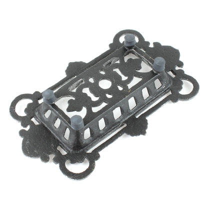 Cast Iron Victorian Soap Dish Ornate Antique Style Bathroom Decor Rustic Silver