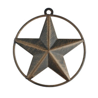 Tiny Small Metal Wall Star Brushed Copper With Smooth Ring Light Weight 4 inch