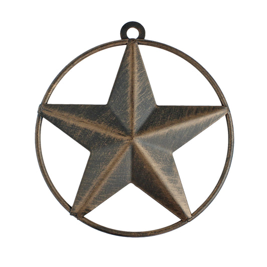 Tiny Small Metal Wall Star Brushed Copper With Smooth Ring Light Weight 4 inch