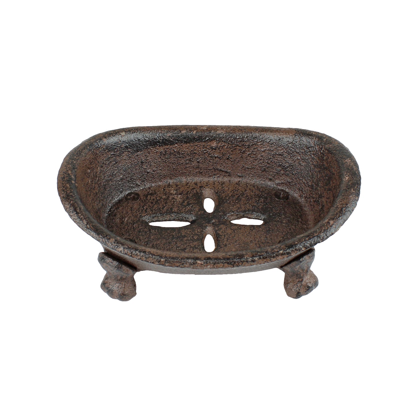 Antique Style Cast Iron Bathtub Soap Dish Holder Western Decor Rustic Brown