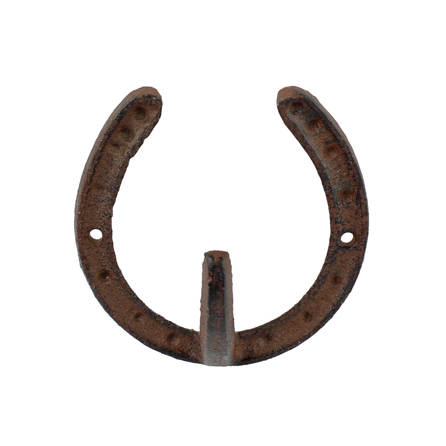 Cast Iron Lucky Horseshoe Wall Hook Key Towel Coat Hanger Rustic Brown 3 5/8 in