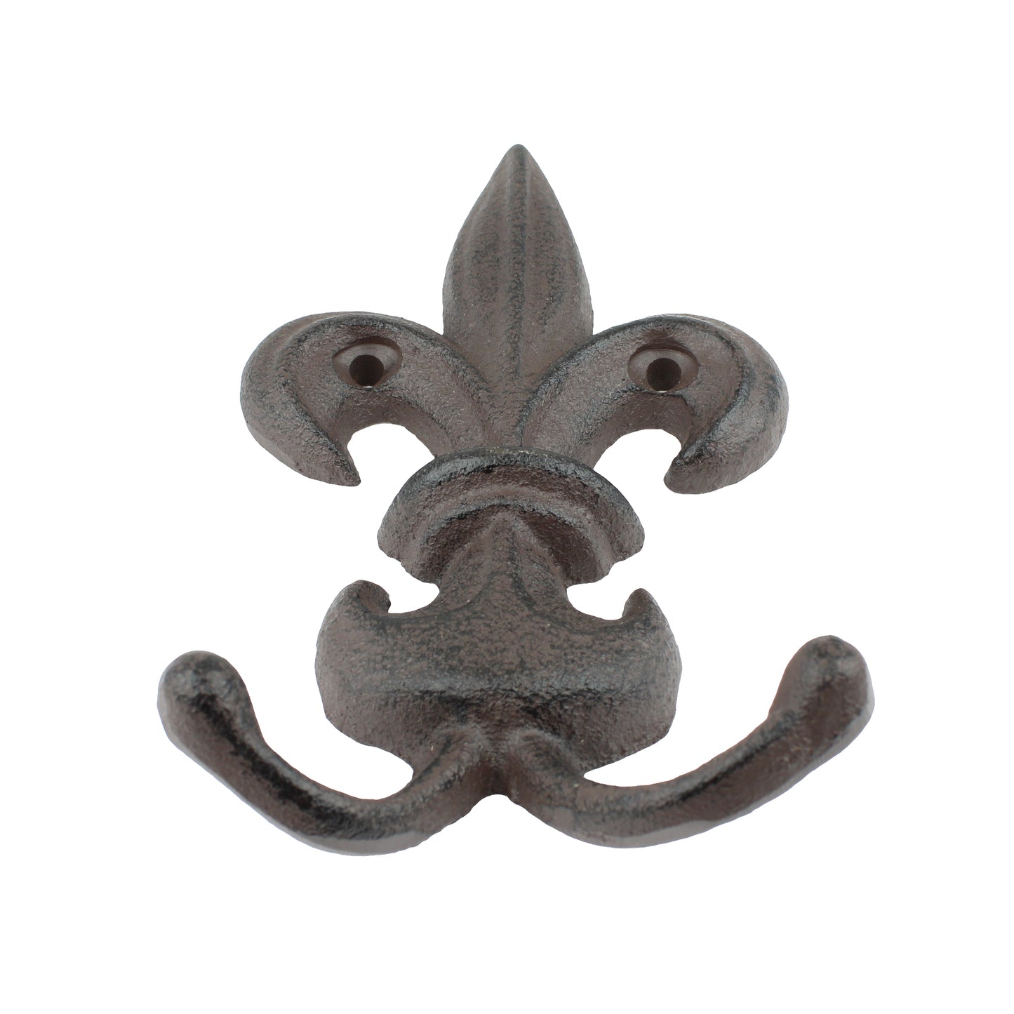 Fleur De Lis Double Wall Hook Cast Iron Key Coat Towel Hanger Antique Finish