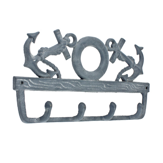 Cast Iron Anchors Life Ring Wall Hook Rack Key Towel Coat Hanger Rustic Gray