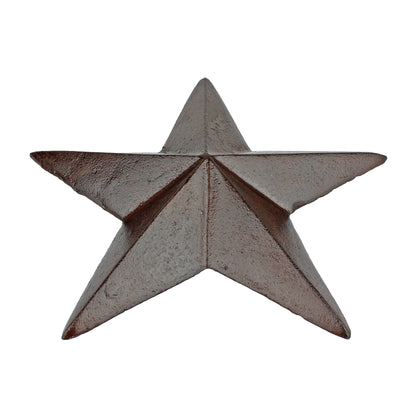 Cast Iron Heavy Duty Texas Wall Star 3D Plaque Antique Rustic Brown 7.5 inch