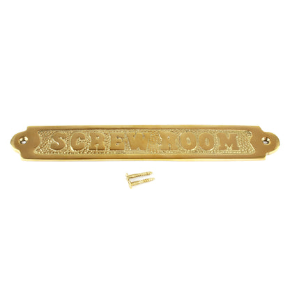 Screw Room Wall Plaque Sign Solid Brass Nautical Beach Boat House Decor