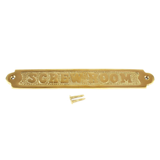 Screw Room Wall Plaque Sign Solid Brass Nautical Beach Boat House Decor