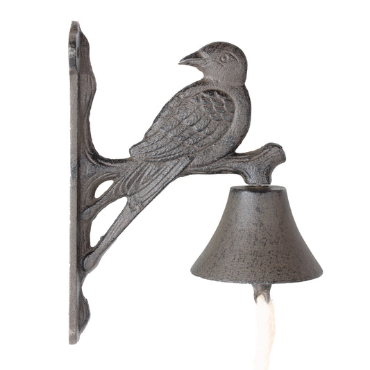 Dove Bird Dinner Bell Cast Iron Wall Mounted Antique Style Rustic Finish