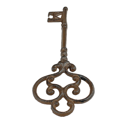 Vintage Style Large Skeleton Church Key Rustic Antique Brown Iron 9 1/2"