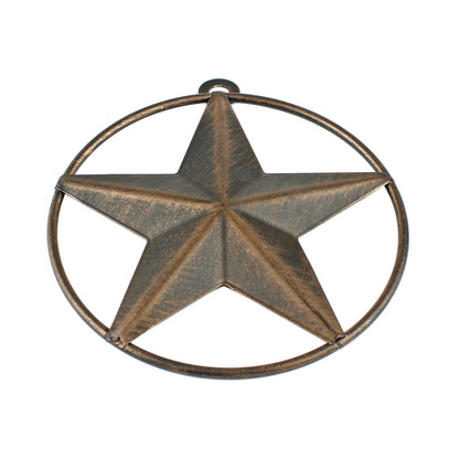 Tiny Small Metal Wall Star Brushed Copper With Smooth Ring Light Weight 4 inch