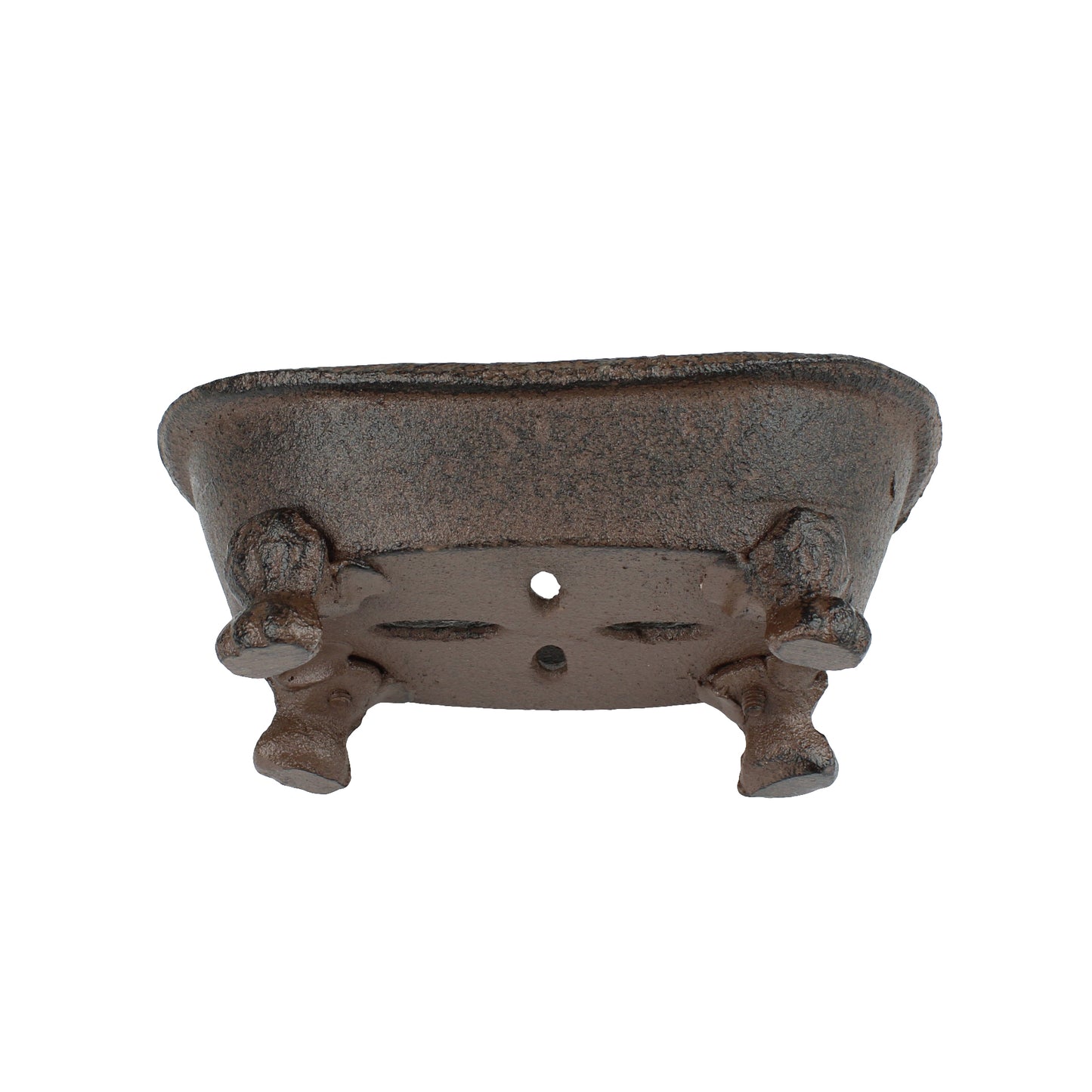 Antique Style Cast Iron Bathtub Soap Dish Holder Western Decor Rustic Brown