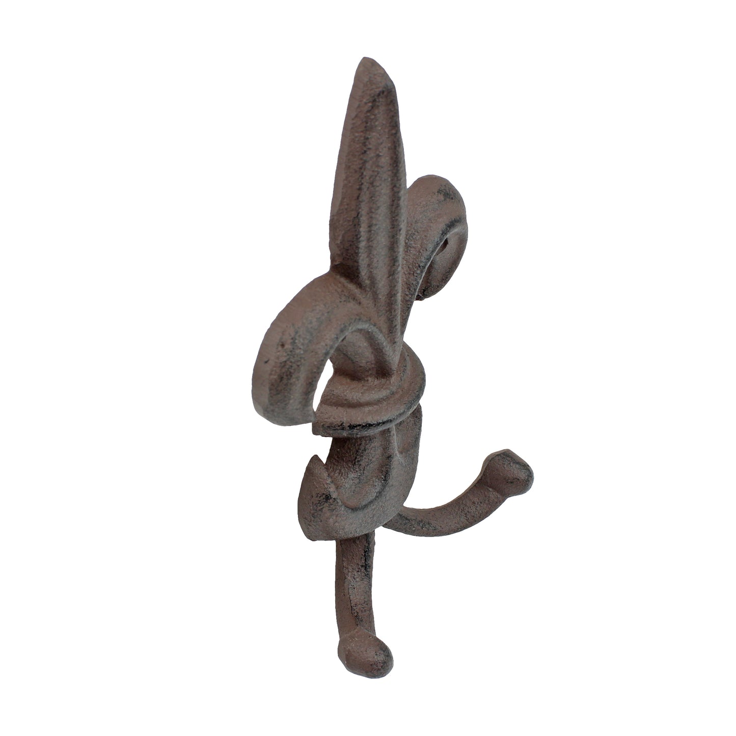 Fleur De Lis Double Wall Hook Cast Iron Key Coat Towel Hanger Antique Finish