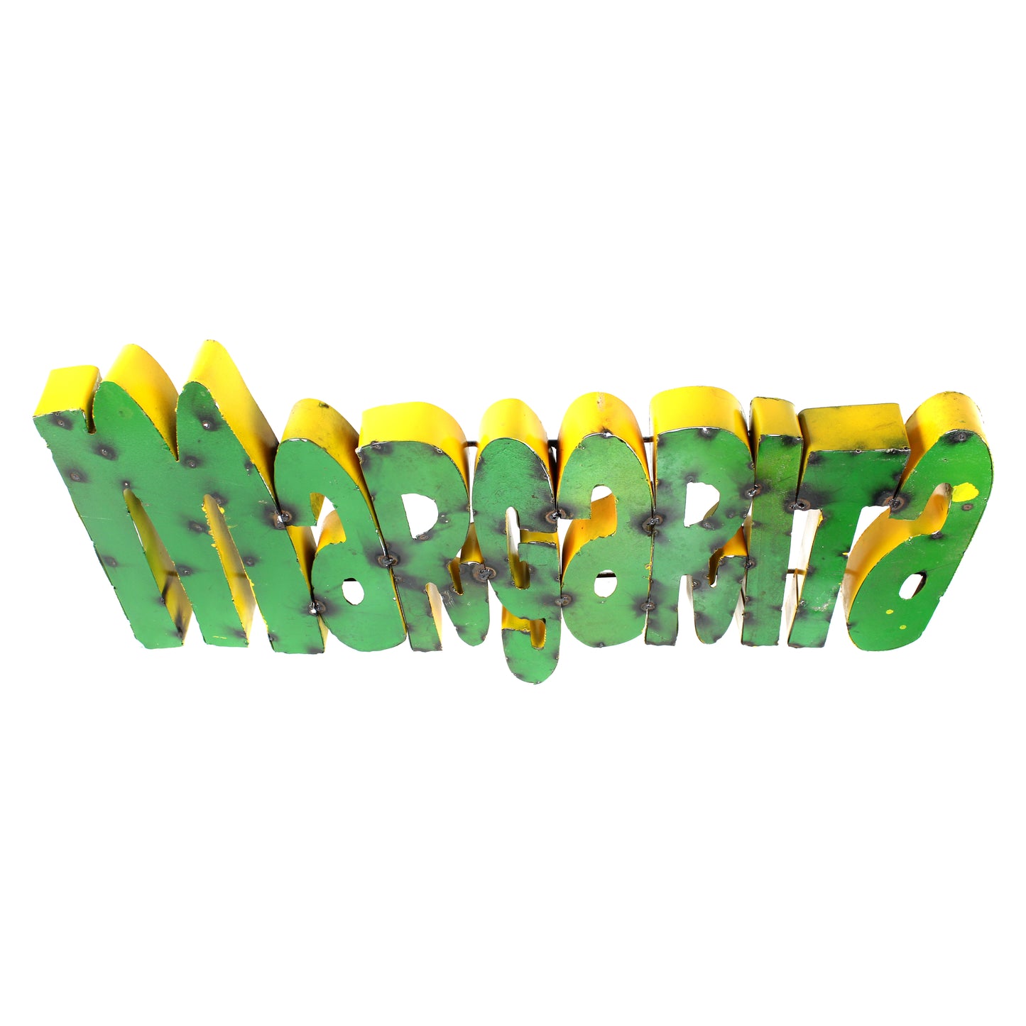 XL Margarita Recycled Metal Sign Colorful Mexican Bar Cantina Wall Decor 24.5 inch