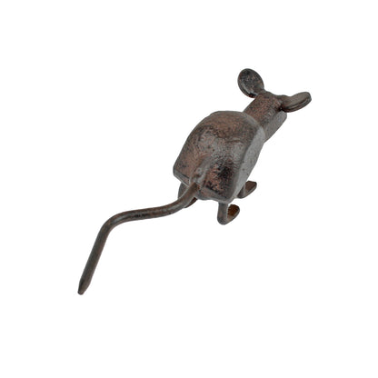 Little Tiny Mouse Figurine Cast Iron Miniature Paperweight Rustic Brown Finish