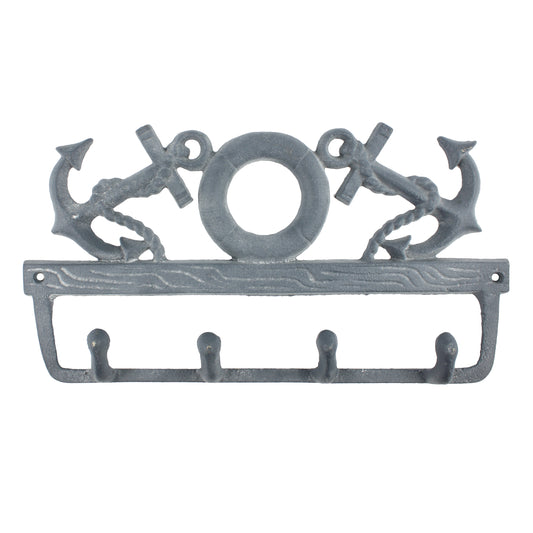 Cast Iron Anchors Life Ring Wall Hook Rack Key Towel Coat Hanger Rustic Gray