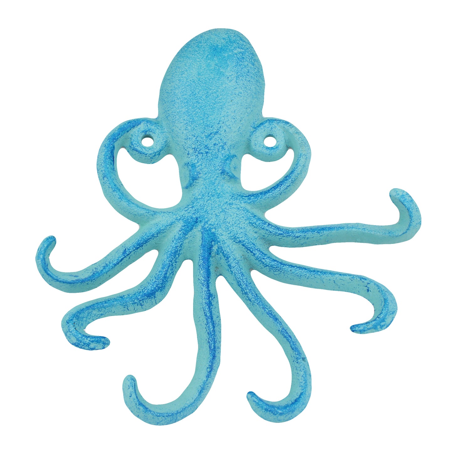 Octopus Tentacles Wall Hook Key Rack Cast Iron Coat Towel Hanger Nautical Blue