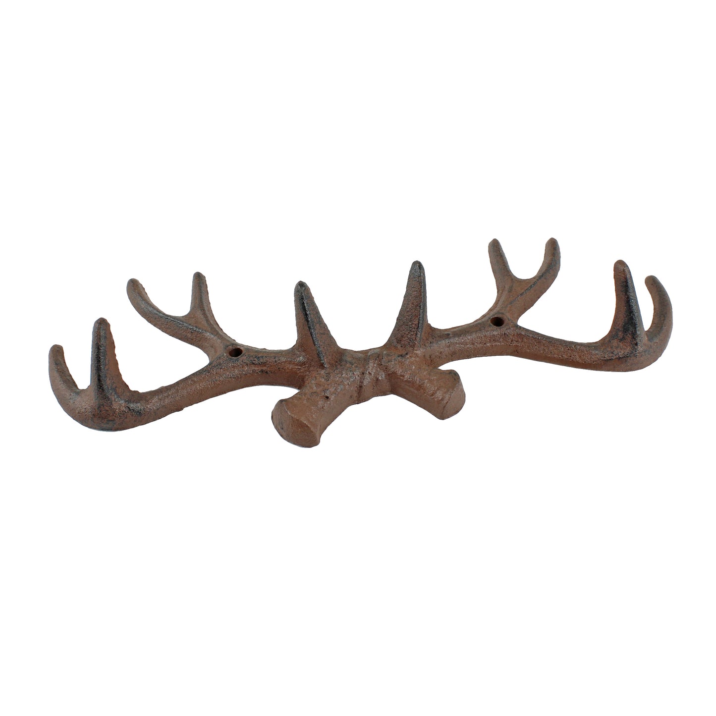 Deer Antler Coat Rack Wall Key Hook Towel Hat Hanger Cast Iron Rustic Brown