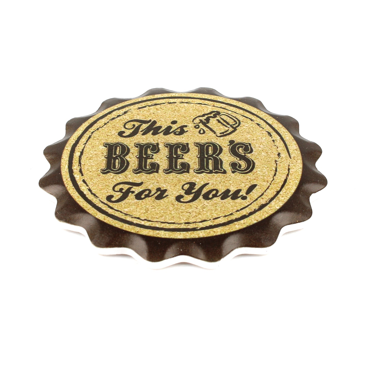 4 Funny Beer Table Porcelain Coasters With Cork Back Man Cave Bar Kitchen Decor