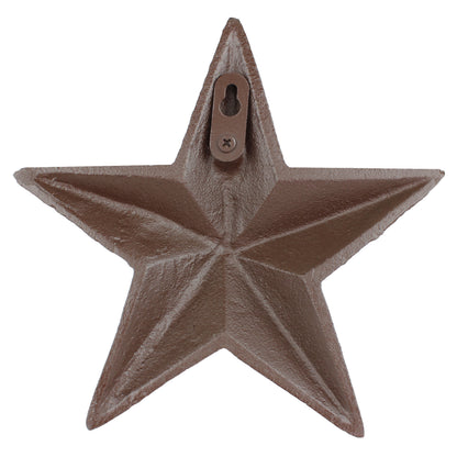 Cast Iron Heavy Duty Texas Wall Star 3D Plaque Antique Rustic Brown 7.5 inch