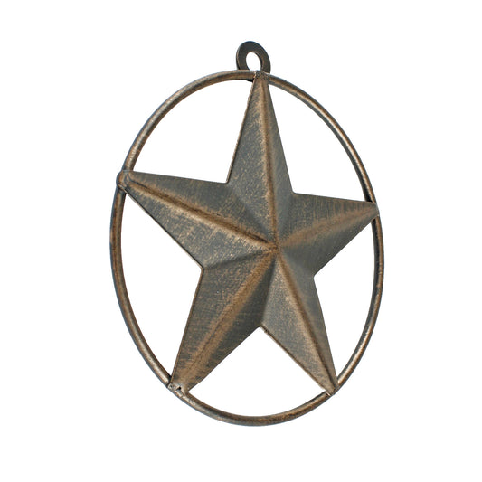 Tiny Small Metal Wall Star Brushed Copper With Smooth Ring Light Weight 4 inch